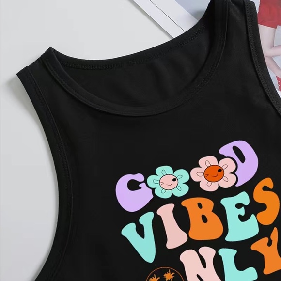 Good Vibes Only Y2k Crop Top - Picture 2 of 4